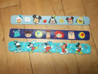 Disney Parks 3 Mickey Mouse & Toy Story Multi - Color Slap Bracelets