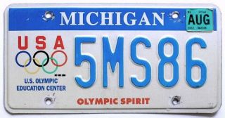 Rare Michigan 2012 Olympic Spirit License Plate Specialty Optional