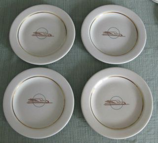 (4) Union Pacific Railroad Streamliner Dinner Plates Sterling China - Art Deco