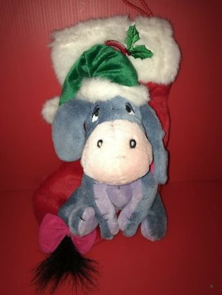 Disney Winnie The Pooh Eeyore Holiday Christmas Stocking Plush Music Licensed