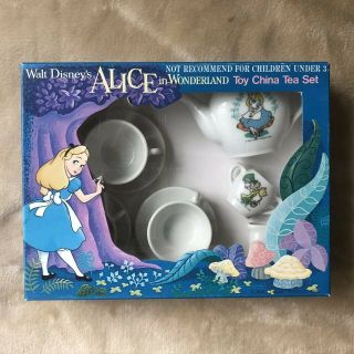 Vintage Alice In Wonderland Toy Bone China Tea Party Set Walt Disney Japan