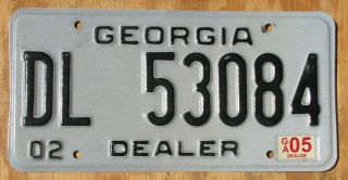 Georgia Dealer License Plate 2005 Dl 53084