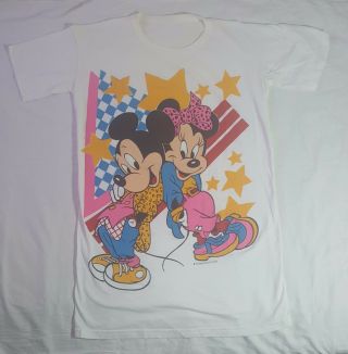 Vintage Disney Mickey Mouse And Minnie Mouse Unisex Tall T - Shirt See Measurement