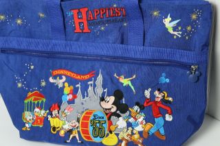 Disney Disneyland Resort Embroidered Blue Tote Shoulder Bag The Happiest Memorie