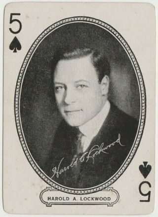 Harold A Lockwood 1916 Mj Moriarty Silent Film Star Playing Card