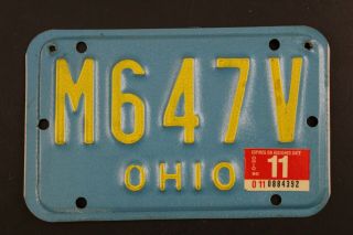 Vintage 1989 1990 Ohio Motorcycle License Plate M647v