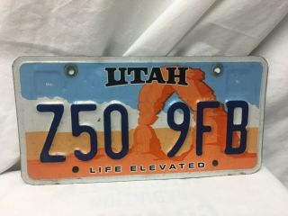 Utah Life Elevated License Plate Stamped