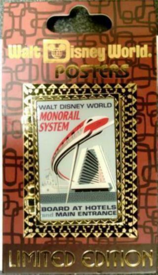Disney Pin - Wdw Attraction Poster - Monorail - Pin 92984