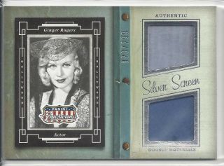 Ginger Rogers Double Materials Relic Card 2015 Panini Americana /299 Sd - Gro