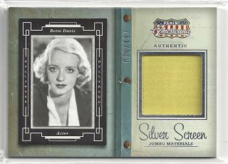 Bette Davis Jumbo Materials Relic Card 2015 Panini Americana /499 Sj - Bd
