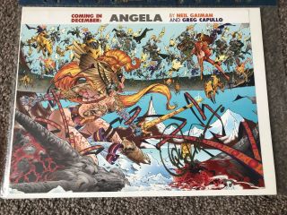 8 " X 10.  5 " Large Angela Promo Card Autographed By Greg Capullo (spawn) Rare