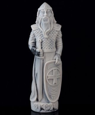 Slavic God Perun Marble Sculpture Figurine Patron Of Thunder Clouds & Lightning