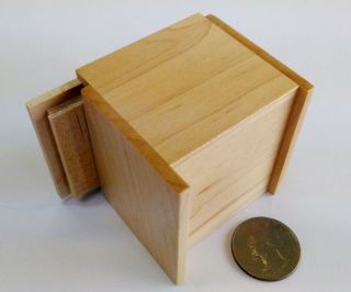 4 steps Maple wood Kobako 54 mm Japanese puzzle box Himitsubako OKA CRAFT 5
