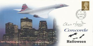 (a29443) Gb Cover Concorde Pilot Signed Norris Halloween 2003 No 43 Of 58