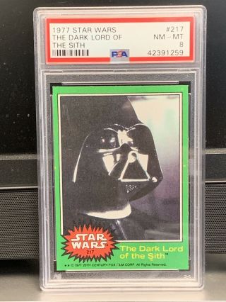 1977 Topps Star Wars 217 Darth Vader The Dark Lord Of The Sith Psa 8