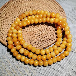 108 Buddha Prayer Beads Tibetan Old Material Yak Bone Kapala Apple Beads 10×8mm