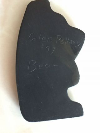 Haida Northwest Coast Native Art Argillite Bear Pendant by Glen Pollard 3