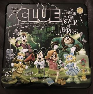 Disney Clue Game Twilight Zone Tower Of Terror Limited Edition Tin - Pre - Owned
