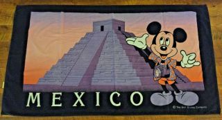 Vintage 1990s Mickey Mouse Mexico Beach Towel - 56 X 32 Inches - Hilasal Brand