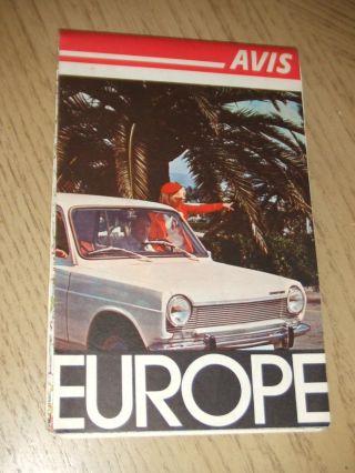 Vintage 1971 Avis A Car Europe Europa Travel Highway Road Map Mileage Chart
