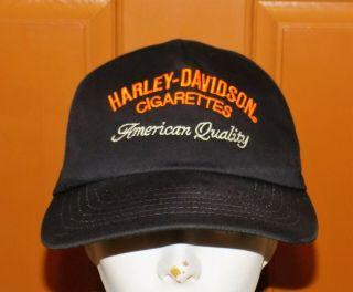 Vintage Harley Davidson Motorcycles Cigarettes Snapback Cap Hat Black