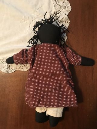 Vintage Black Americana African America Handmade Cloth Rag Doll 10” Tall 2
