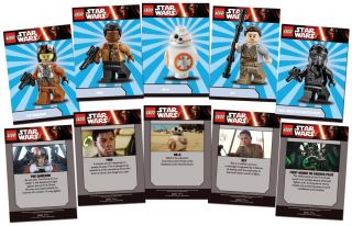 Lego Star Wars The Force Awakens - 5 Card Promo Set - Poe Finn Bb - 8 Rey