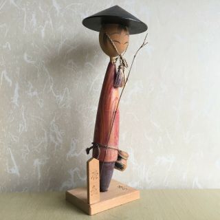 26.  7cm Angler Kokeshi Kashima Japan Antique wooden Doll No.  FS515 3