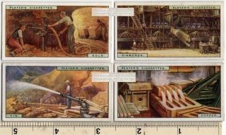 Mining For Tin Gold Diamond Copper Minerals Four 85,  Y/o Trade Ad Cards