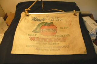 Vintage Canvas Auto Water Bag Hirsch Weis Portland Ore.