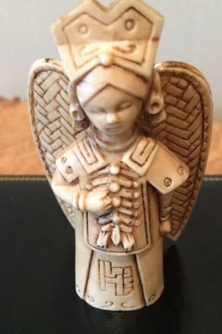 Vintage Mexican Folk Art Carved Plastic Resin Angel Mexico