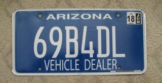 A24 - Arizona Flat Dealer License Plate,  & Expired.  Very
