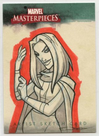 2008 Marvel Masterpieces 3 Sketch Card - Tanya Roberts - Emma Frost
