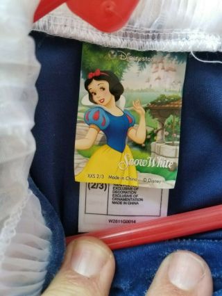 Disney Princess Snow White Dress Costume XXS 2/3 4