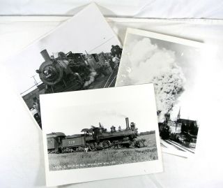 3 Neat Vintage 8 " X 10 " Black And White Train Photographs Railroad
