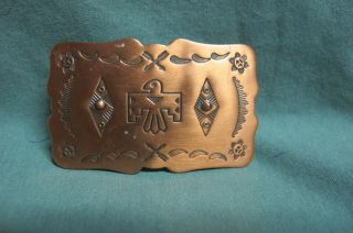 Vintage Native American Copper Ornate Belt Buckle