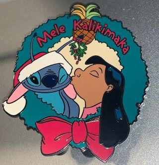 Disney Pin Stitch Christmas Mele Kalikimaka Wreath Lilo Le Holiday