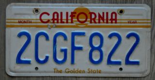California The Golden State Sunset License Plate 2cgf822
