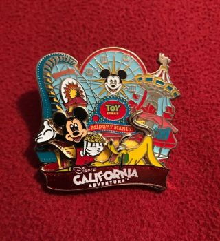 Htf Disney California Adventure Toy Story Mania Mickey Mouse Pluto Trading Pin