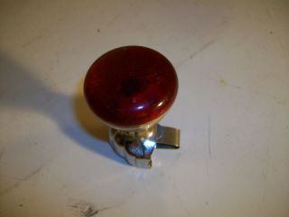 Unique True Vintage Suicide Knob: Clear Ruby Red Top/clear Bottom/art Deco Base
