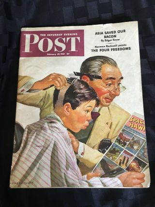 The Saturday Evening Post 2/27/45,  Norman Rockwell The Four Freedoms