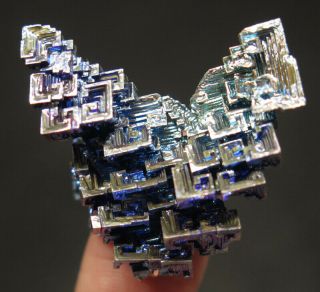 38mm 0.  5oz Blue Bismuth Crystal Cluster Mineral Specimen