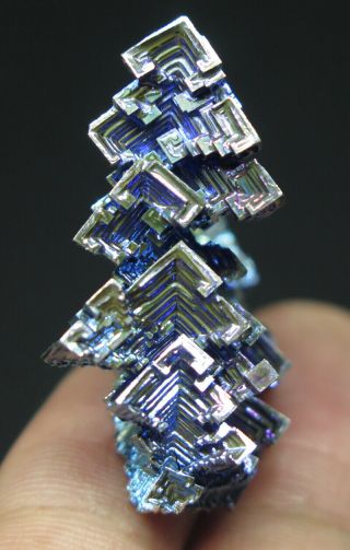 38mm 0.  5OZ Blue Bismuth Crystal Cluster Mineral Specimen 5