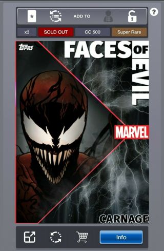 Marvel Topps Collect Faces Of Evil Wave 2 Carnage Motion