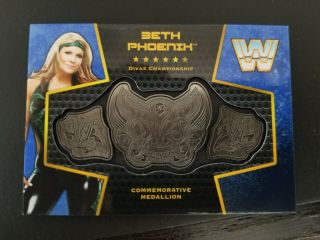 WWE Topps Natalya Autographed Kiss Card & Mat Relic,  1/25 Beth Phoenix Medallion 5