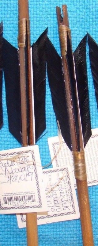 2 - 26 " Arrows W/matching Black Feathers & Stone Chipped Arrowheads Hand Made Real