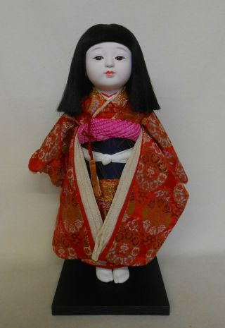 Japanese Vintage Kimono Cloth Doll 43.  5cm / Ichimatsu Ningyo
