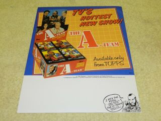 1983 Topps The A - Team Trading Cards Promo Sell Sheet