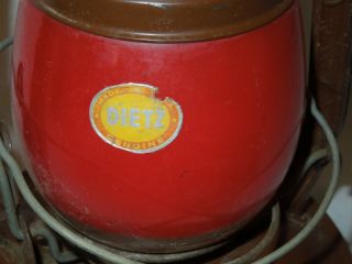Vintage DIETZ Lantern P.  G.  &E.  co N.  Y.  U.  S.  A.  Brown & Red Globe 100 GLASS METAL 2