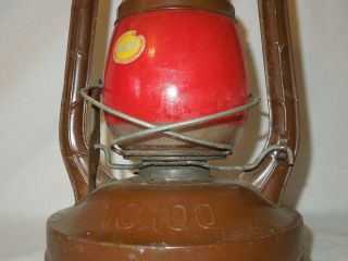 Vintage DIETZ Lantern P.  G.  &E.  co N.  Y.  U.  S.  A.  Brown & Red Globe 100 GLASS METAL 3